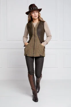 Holland Cooper Gilets-Field Vest Hailes Green Tweed