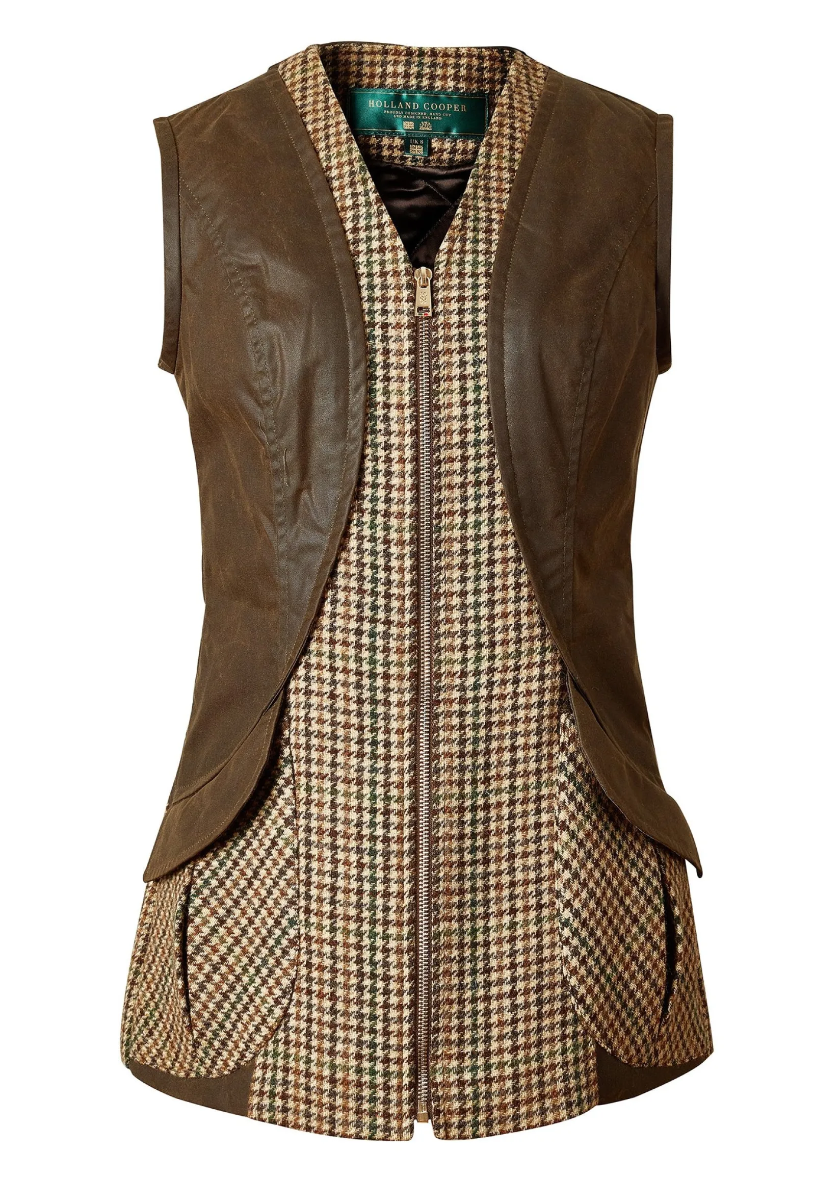 Holland Cooper Gilets-Field Vest Hailes Green Tweed