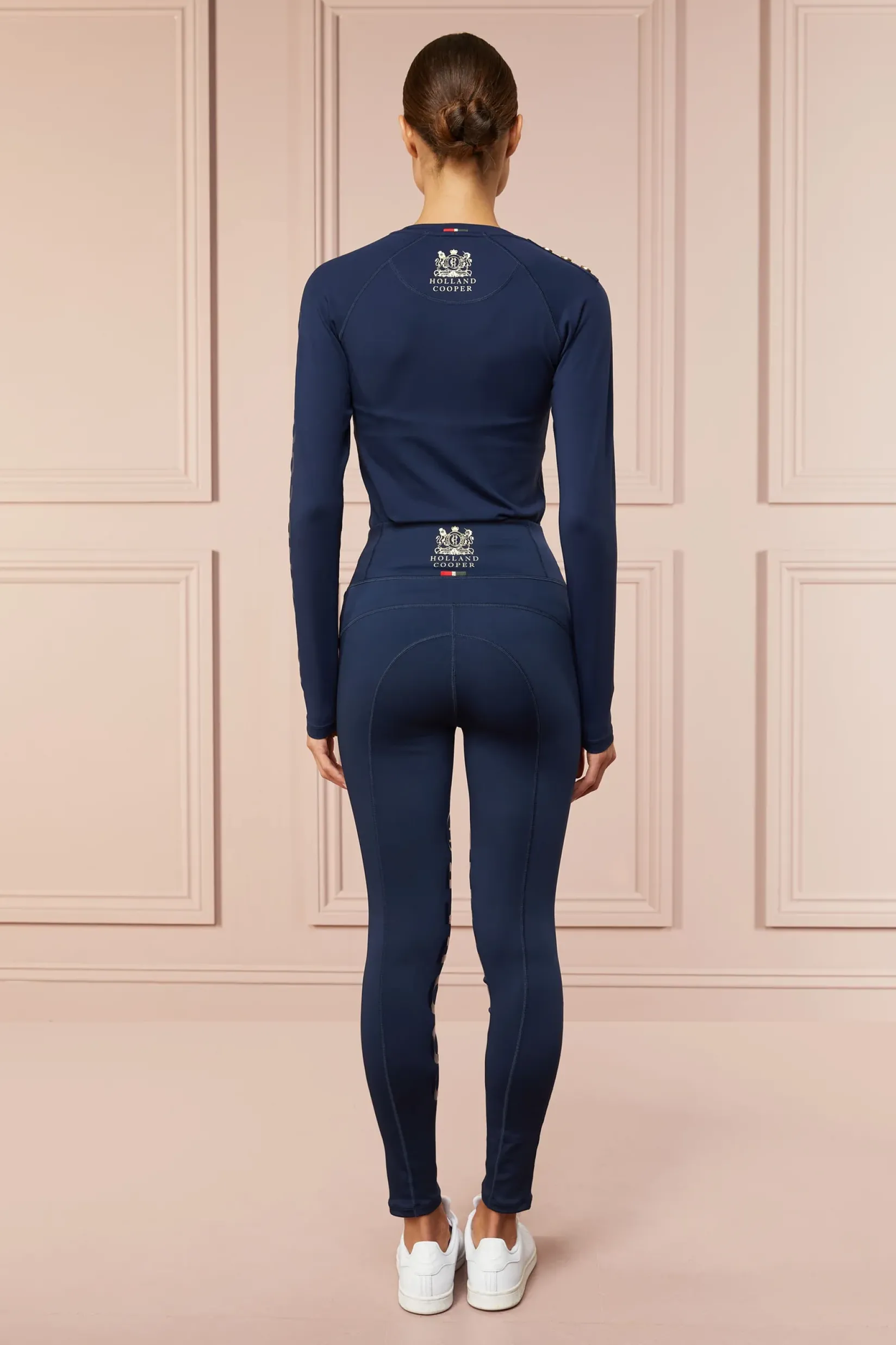 Holland Cooper Training Wear-Findley Crew Base Layer Navy