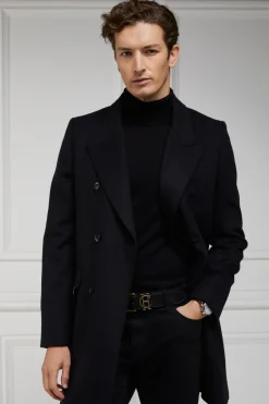Holland Cooper Gifts For Him|Knitwear-Fine Roll Neck Knit Black