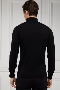 Holland Cooper Gifts For Him|Knitwear-Fine Roll Neck Knit Black
