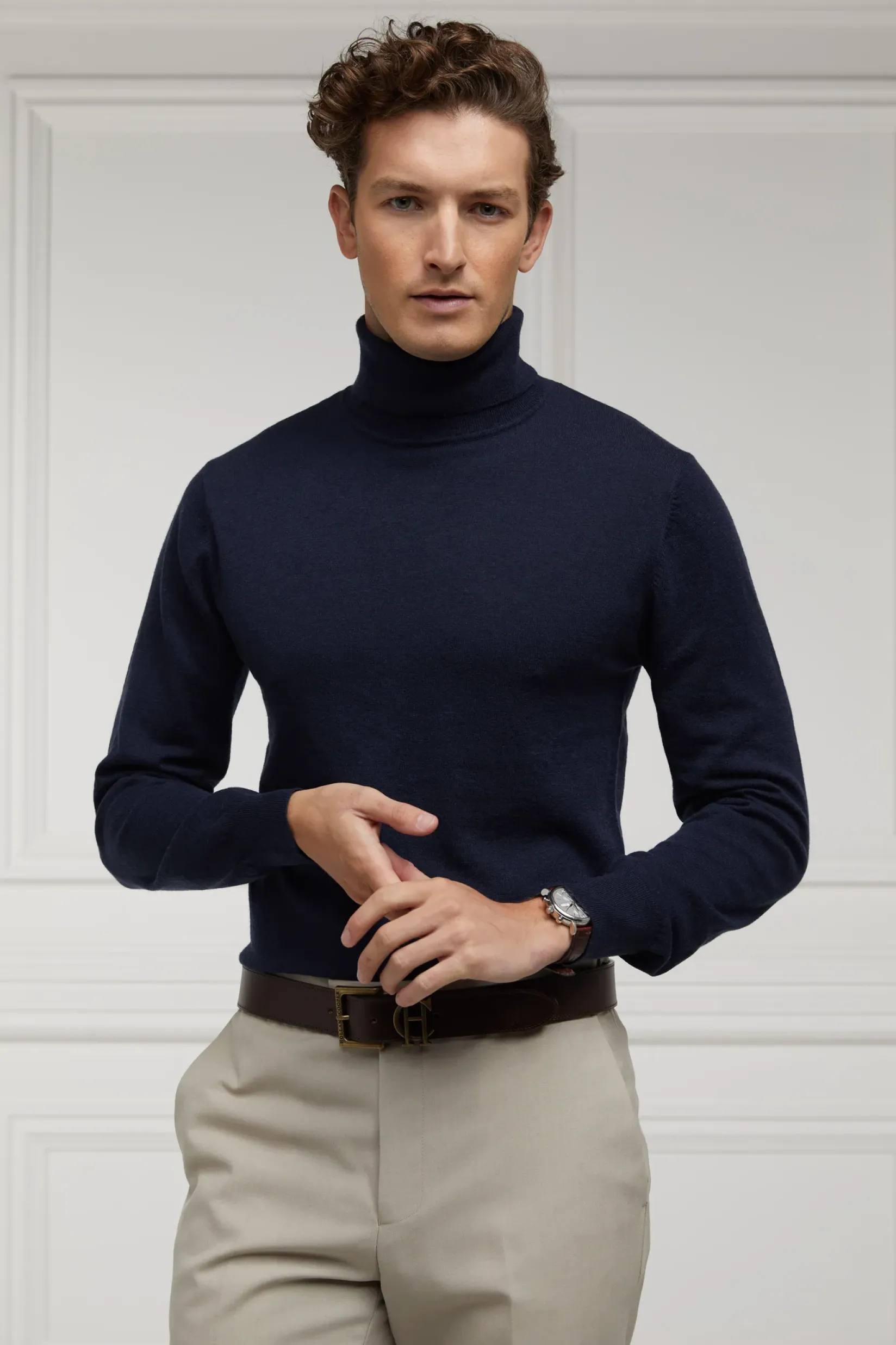 Holland Cooper Shop By Product|The City Break Edit-Fine Roll Neck Knit Navy