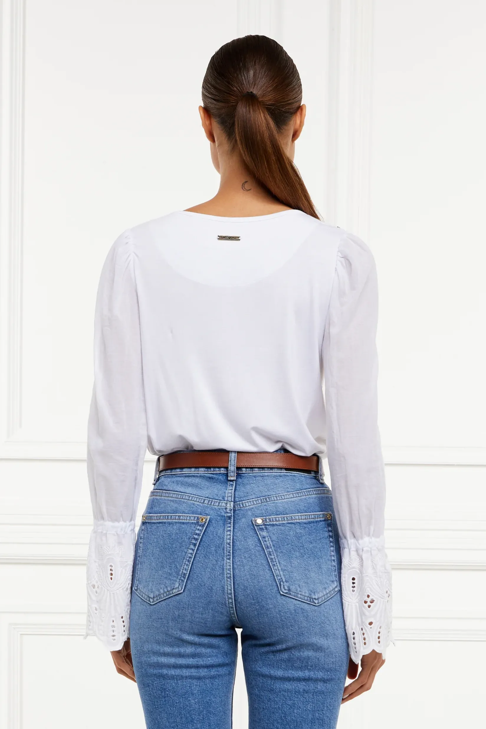 Holland Cooper Gifts For Her|Shirts & Blouses-Francesca Jersey Blouse White