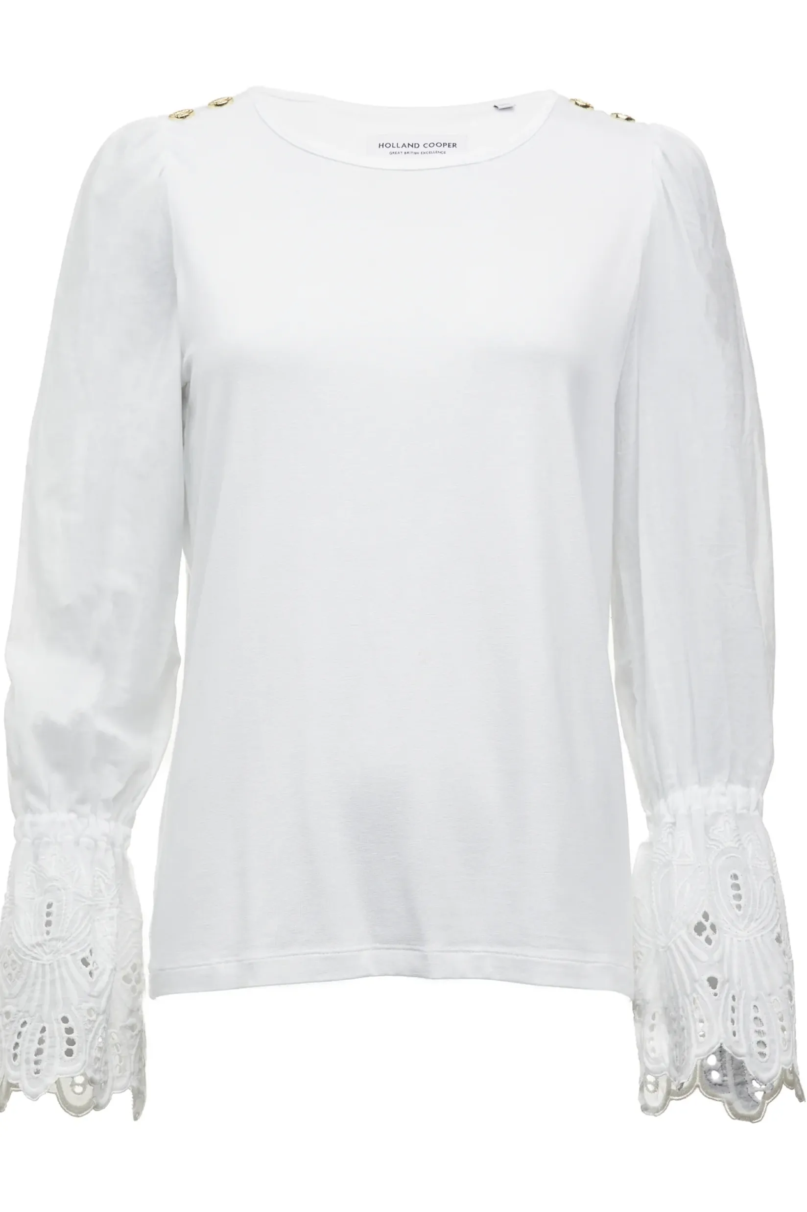 Holland Cooper Gifts For Her|Shirts & Blouses-Francesca Jersey Blouse White