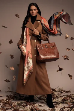 Holland Cooper Gifts For Her|Trench Coats-Full Length Chelsea Trench Coat Dark Camel