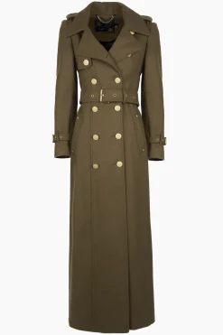 Holland Cooper Trench Coats|Coats-Full Length Chelsea Trench Coat Khaki