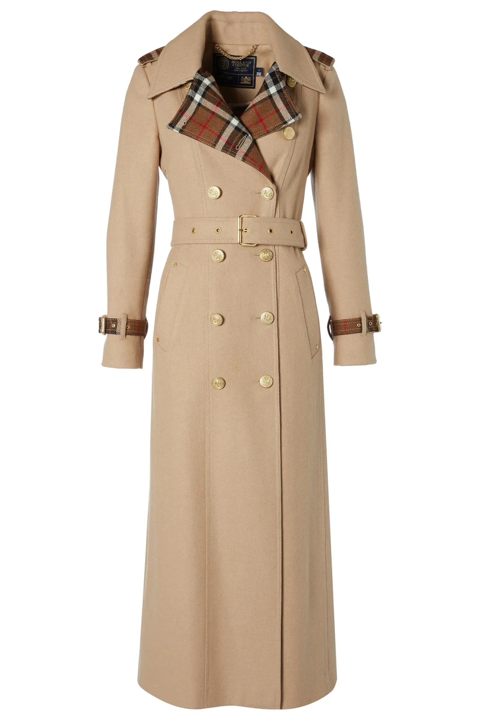 Holland Cooper Trench Coats|Coats-Full Length Chelsea Trench Coat Camel