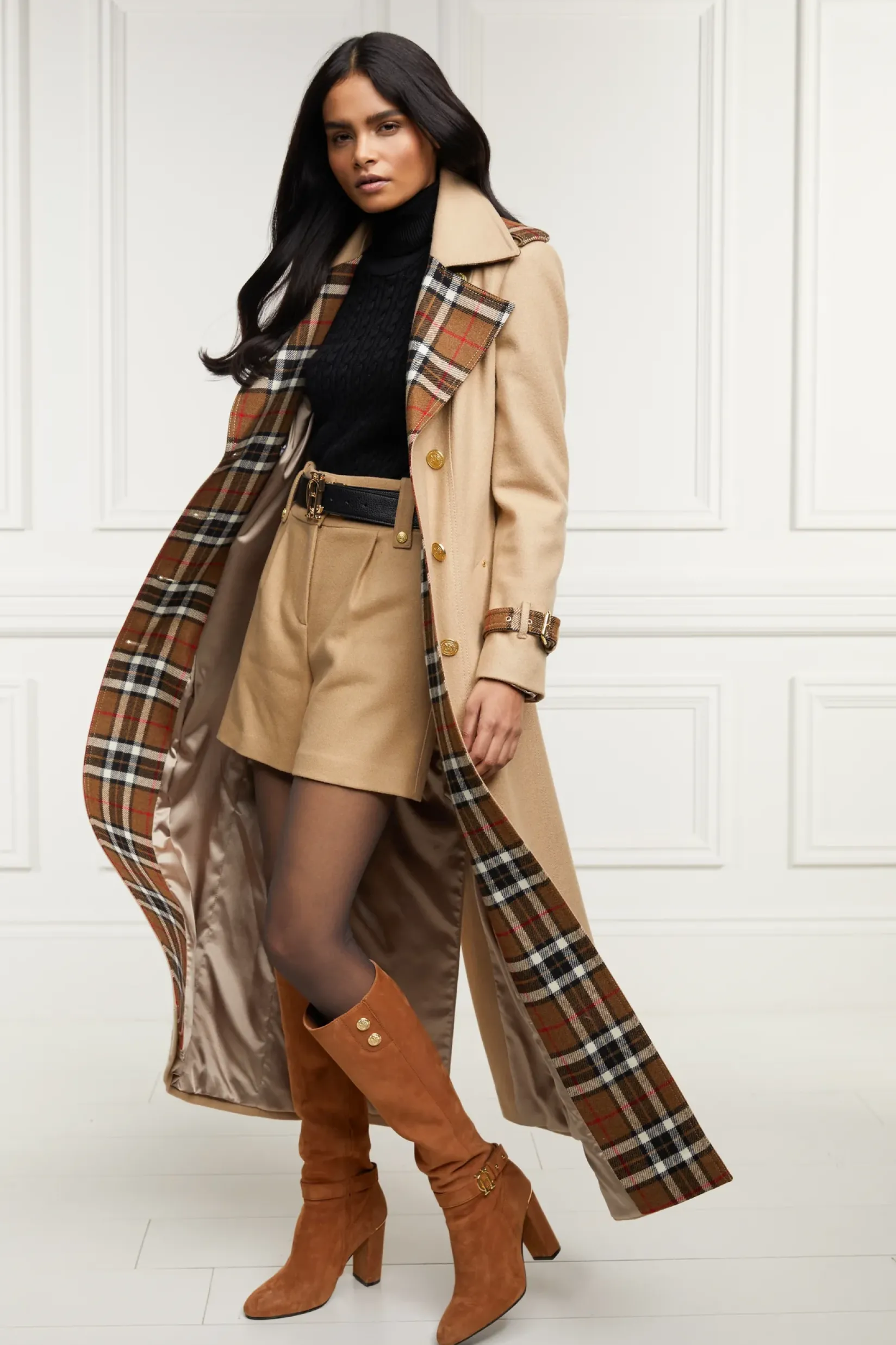 Holland Cooper Trench Coats|Coats-Full Length Chelsea Trench Coat Camel