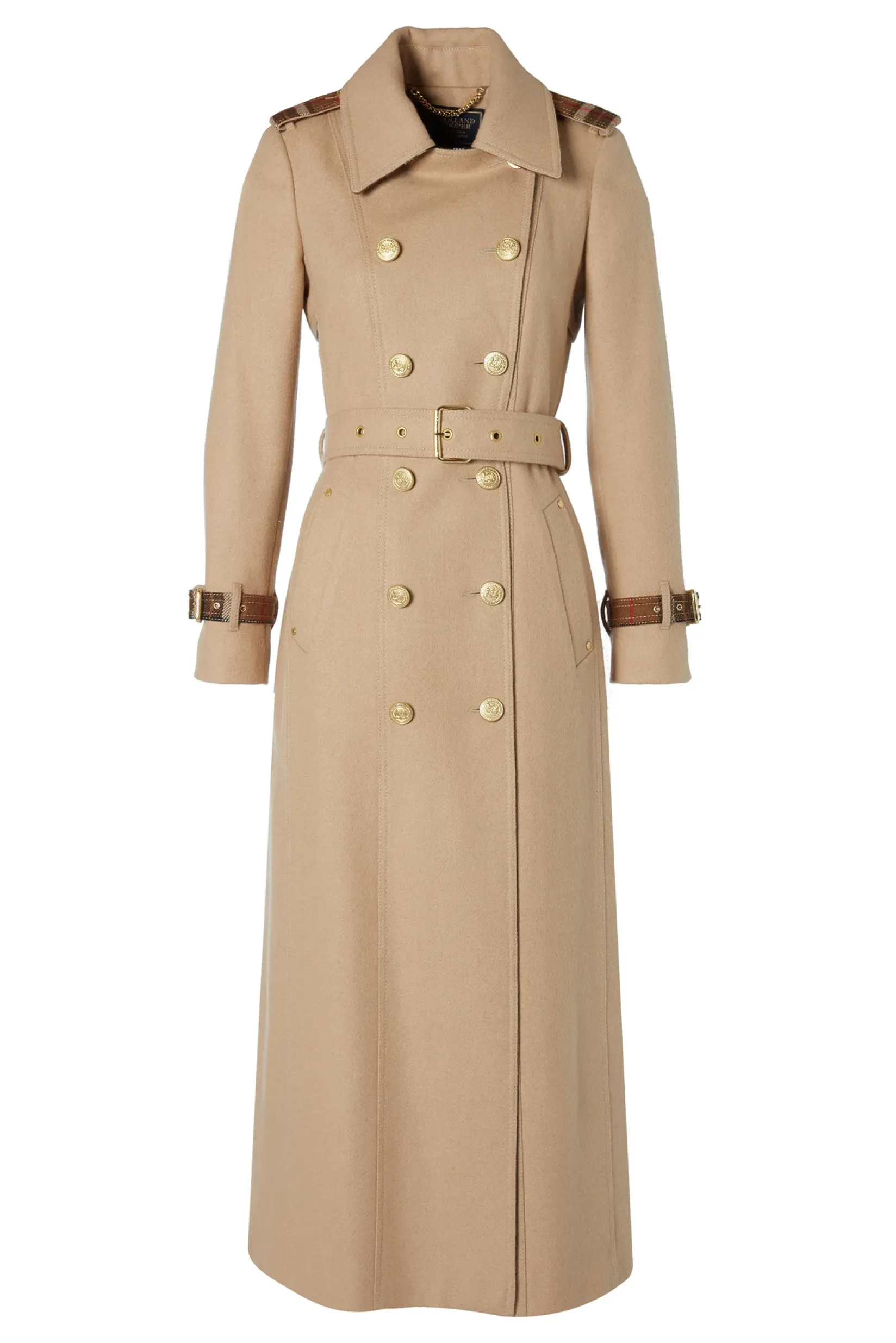 Holland Cooper Trench Coats|Coats-Full Length Chelsea Trench Coat Camel