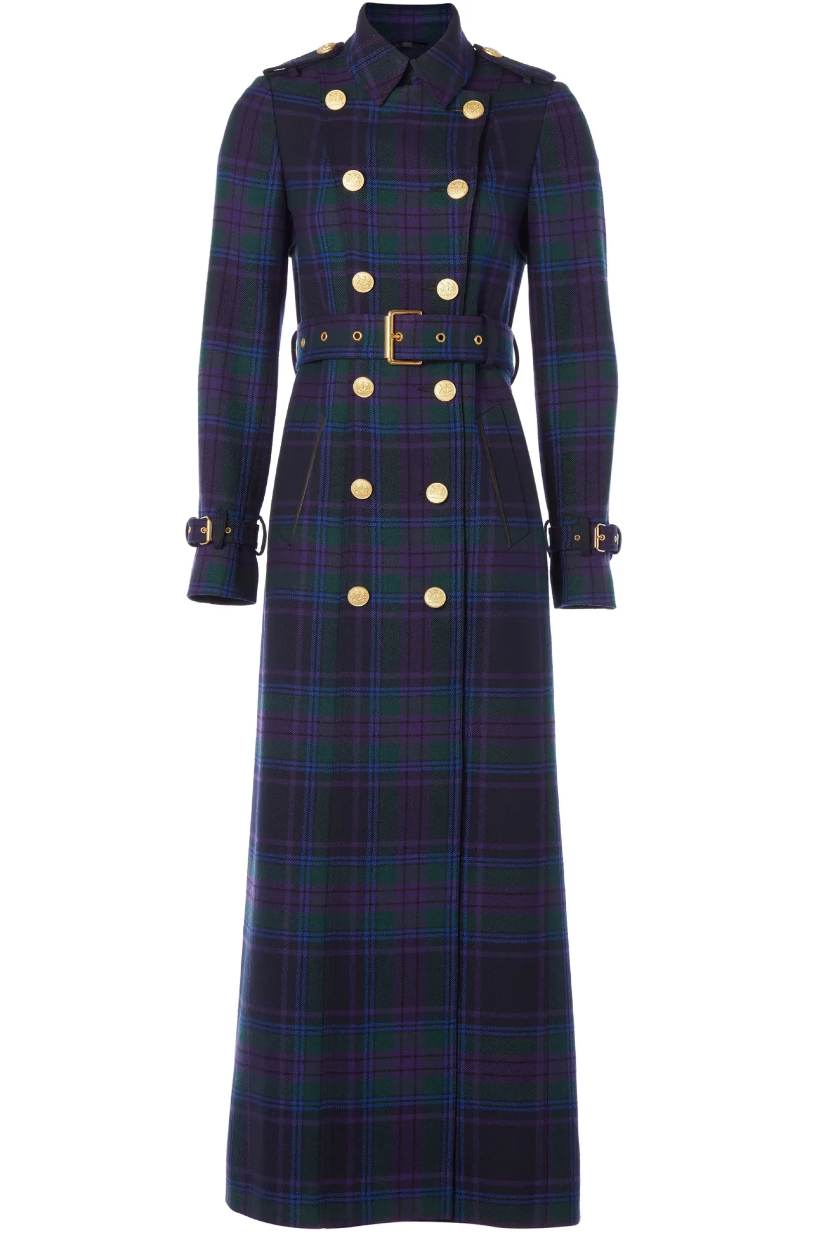 Holland Cooper Coats|In Stock Tailoring-Full Length Marlborough Trench Coat Heather Tartan