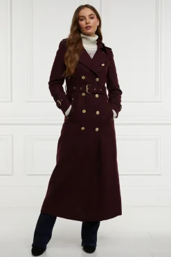 Holland Cooper Trench Coats|Coats-Full Length Marlborough Trench Coat Mulberry