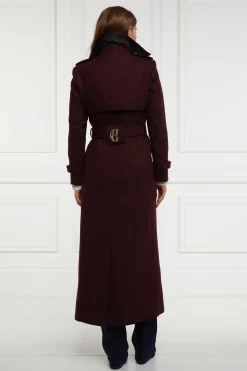 Holland Cooper Trench Coats|Coats-Full Length Marlborough Trench Coat Mulberry