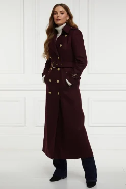 Holland Cooper Trench Coats|Coats-Full Length Marlborough Trench Coat Mulberry