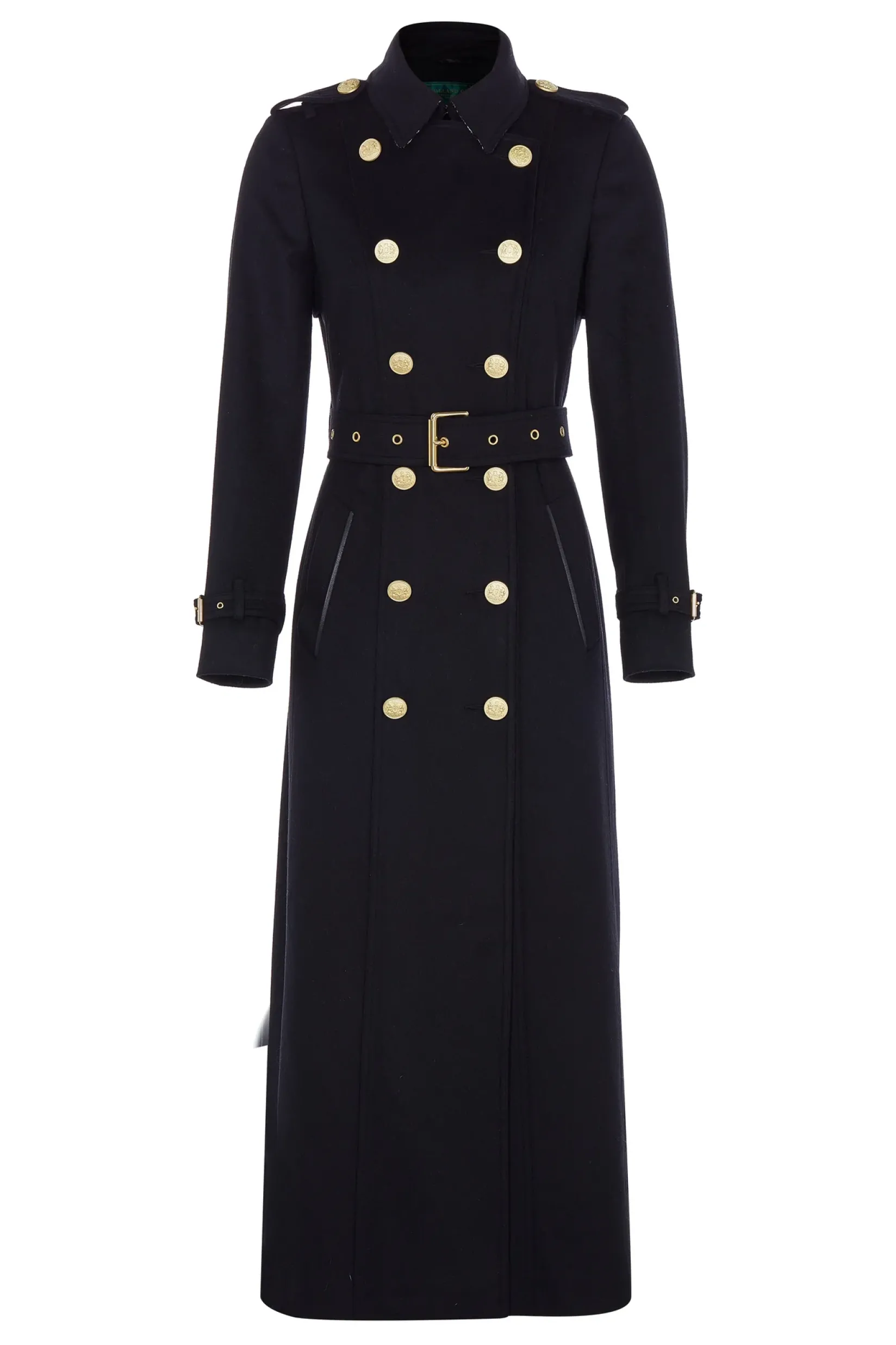 Holland Cooper Trench Coats|Coats-Full Length Marlborough Trench Coat Soft Black