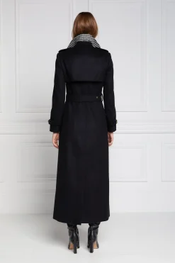 Holland Cooper Trench Coats|Coats-Full Length Marlborough Trench Coat Soft Black