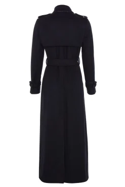 Holland Cooper Trench Coats|Coats-Full Length Marlborough Trench Coat Soft Black