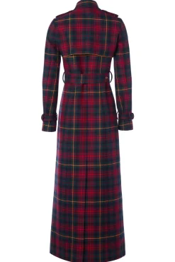 Holland Cooper Trench Coats|Coats-Full Length Marlborough Trench Coat Logan Tartan