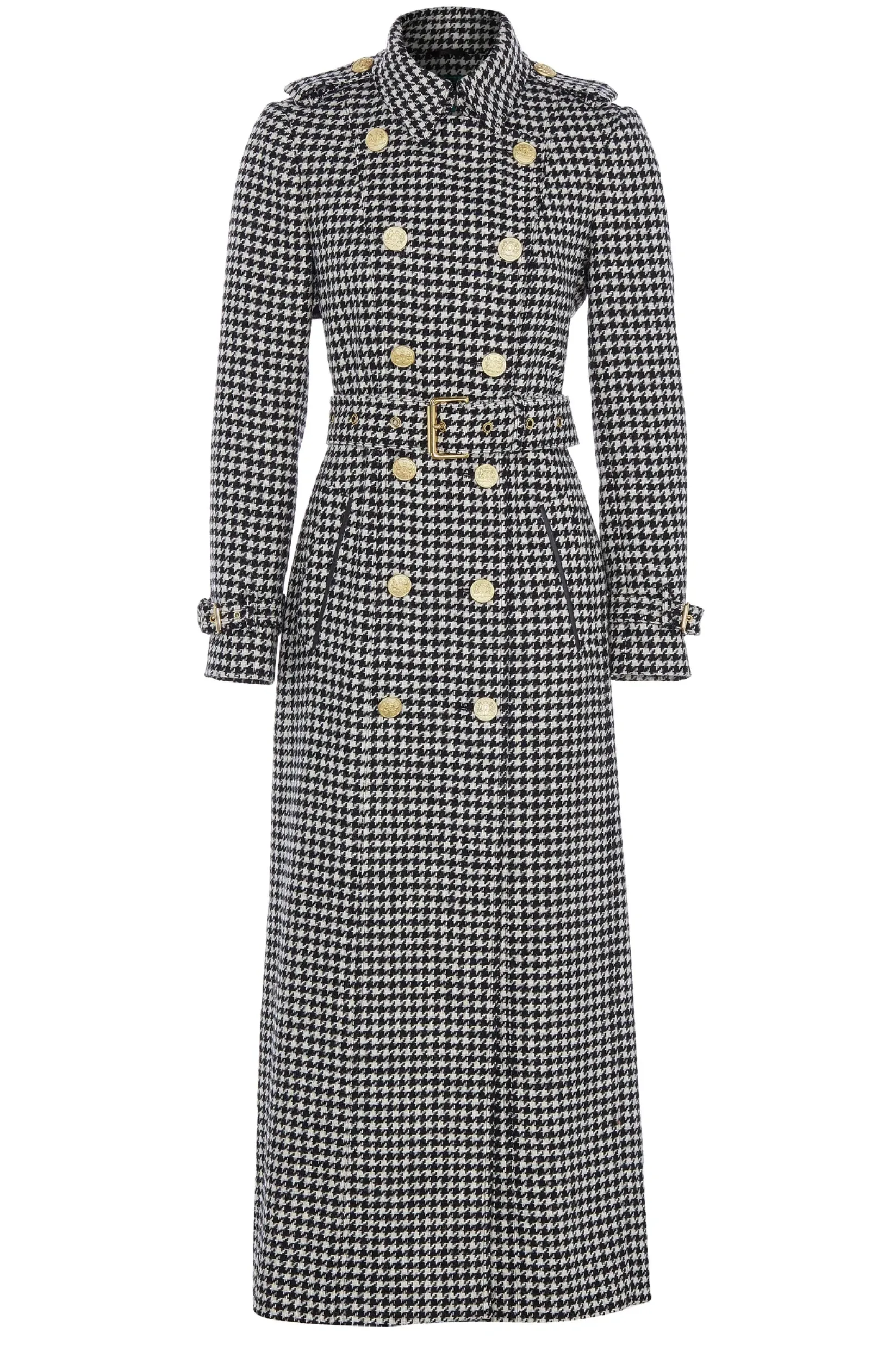 Holland Cooper Trench Coats|Coats-Full Length Marlborough Trench Coat Houndstooth