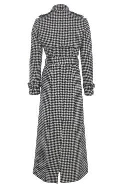Holland Cooper Trench Coats|Coats-Full Length Marlborough Trench Coat Houndstooth