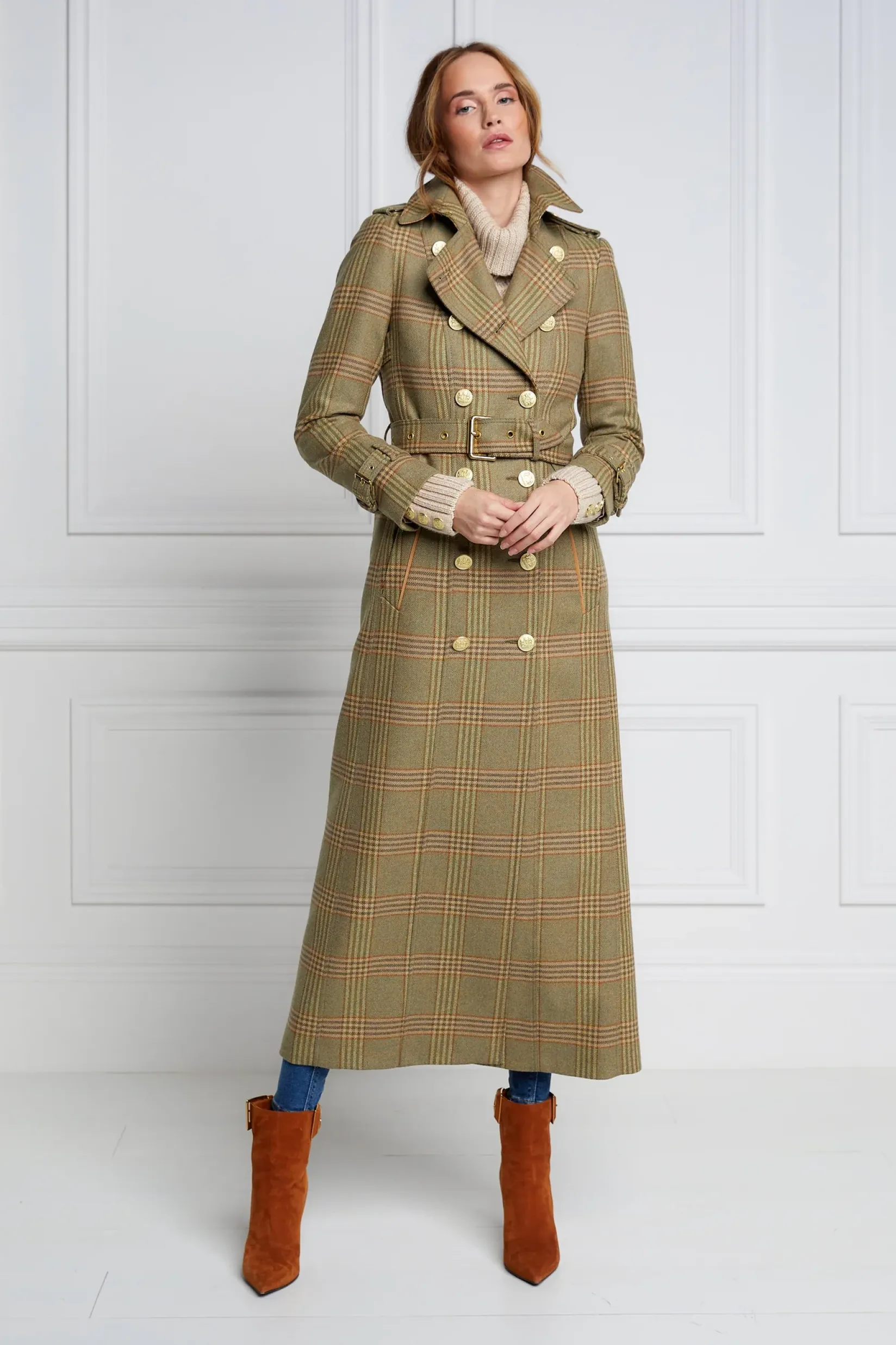 Holland Cooper Trench Coats|Coats-Full Length Marlborough Trench Coat Leveret