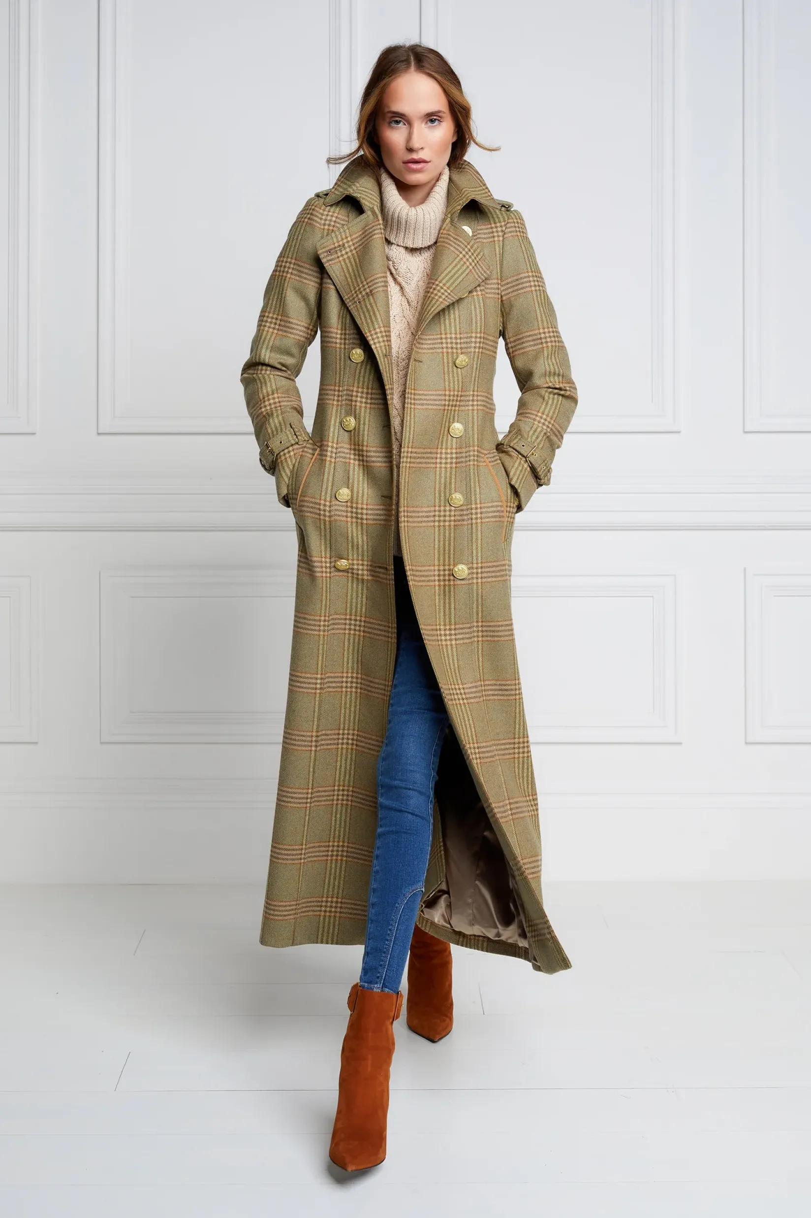 Holland Cooper Trench Coats|Coats-Full Length Marlborough Trench Coat Leveret