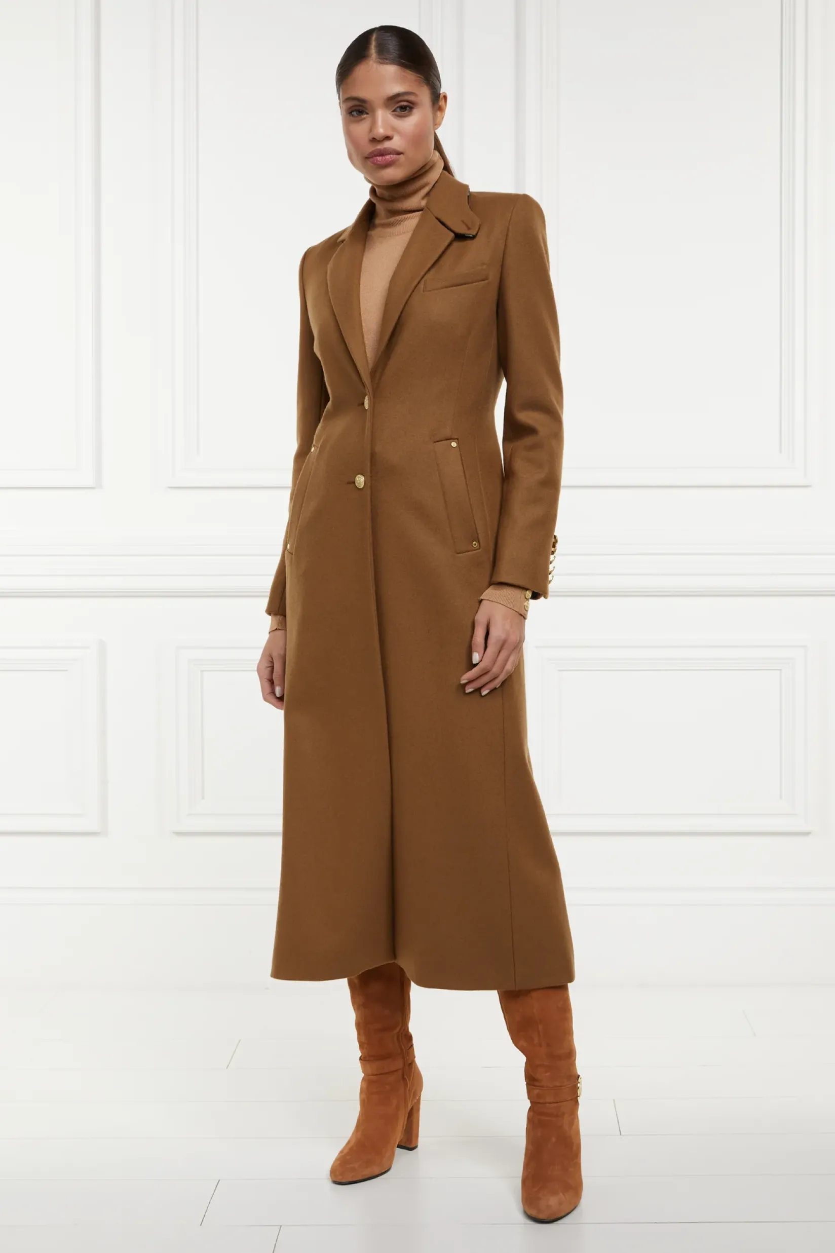 Holland Cooper Coats|In Stock Tailoring-Full Length Regency Coat Dark Camel