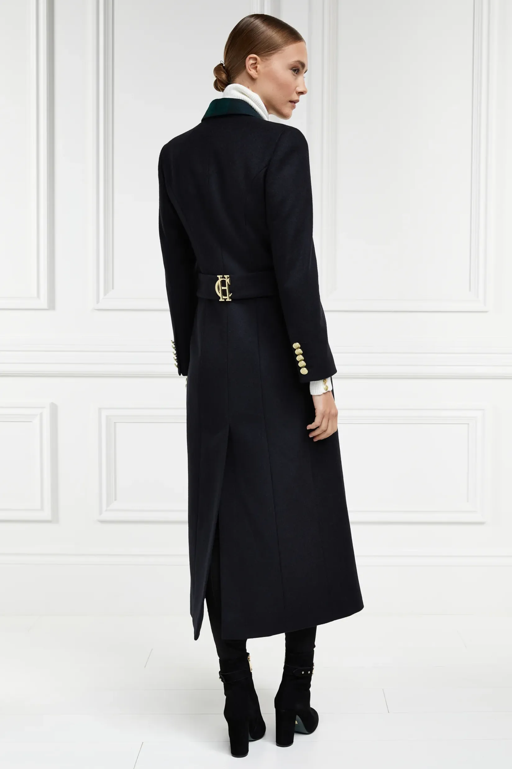Holland Cooper Coats-Full Length Regency Coat Soft Navy Blackwatch