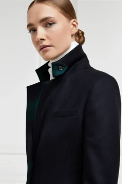 Holland Cooper Coats-Full Length Regency Coat Soft Navy Blackwatch