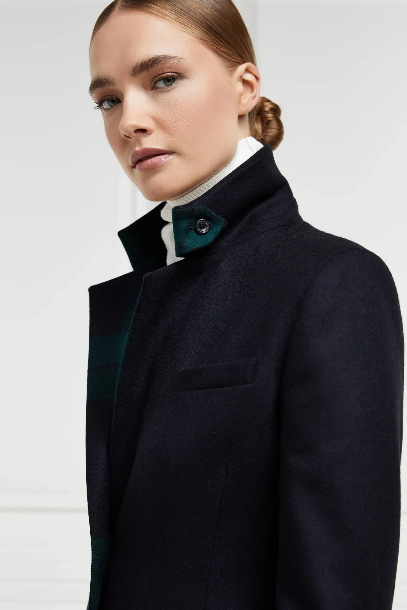 Holland Cooper Coats-Full Length Regency Coat Soft Navy Blackwatch