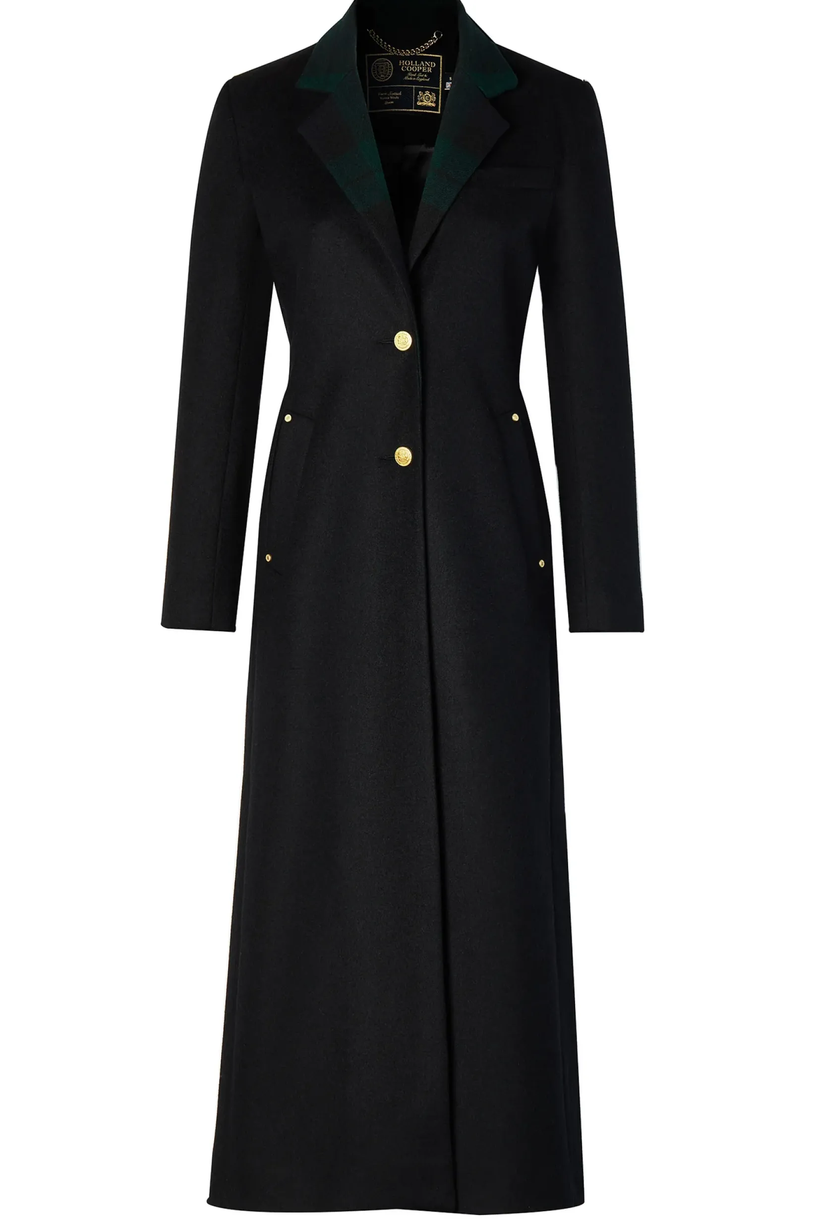 Holland Cooper Coats-Full Length Regency Coat Soft Navy Blackwatch