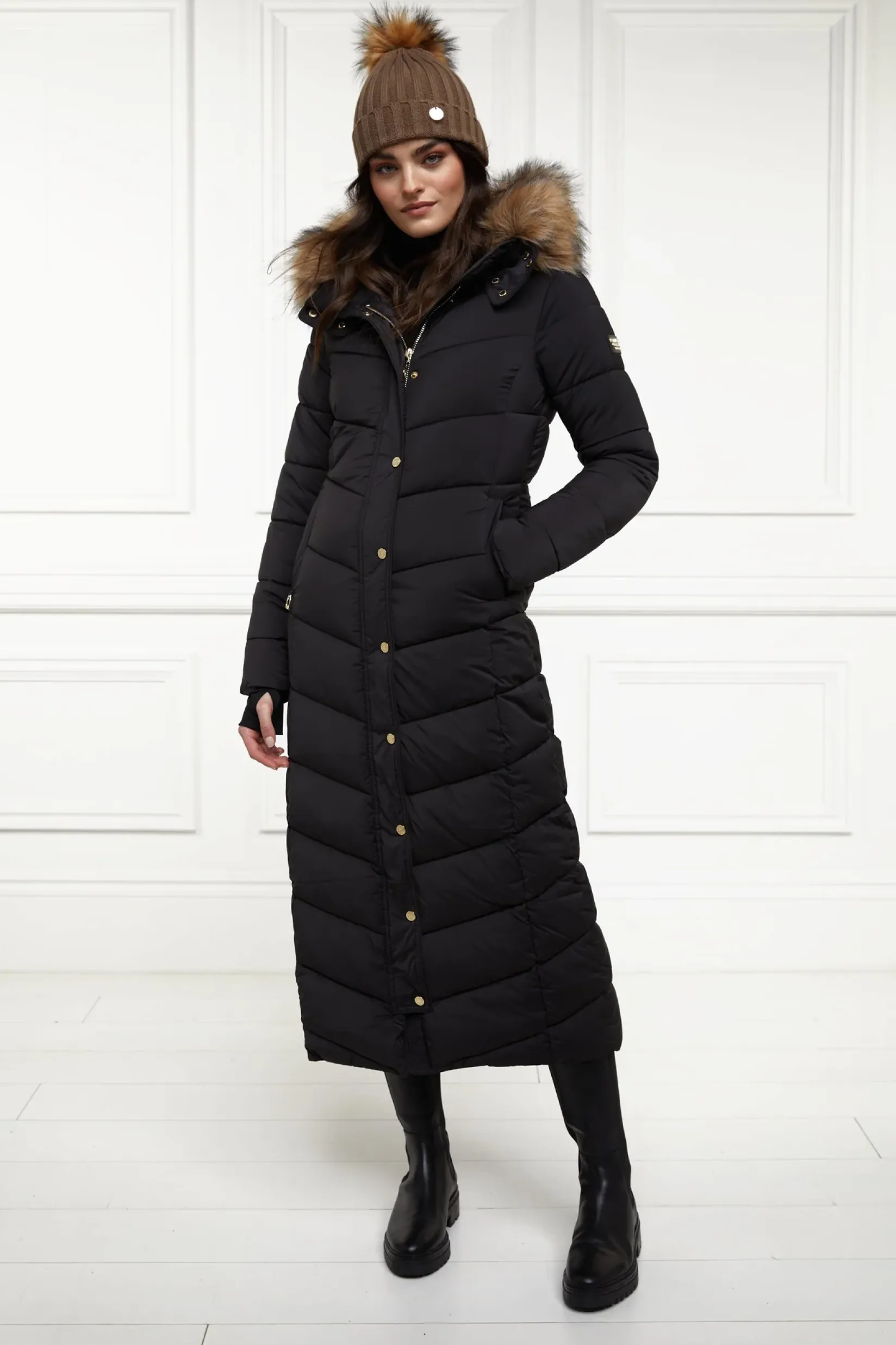 Holland Cooper Coats|The Cosy Collection-Glacier Full Length Puffer Black