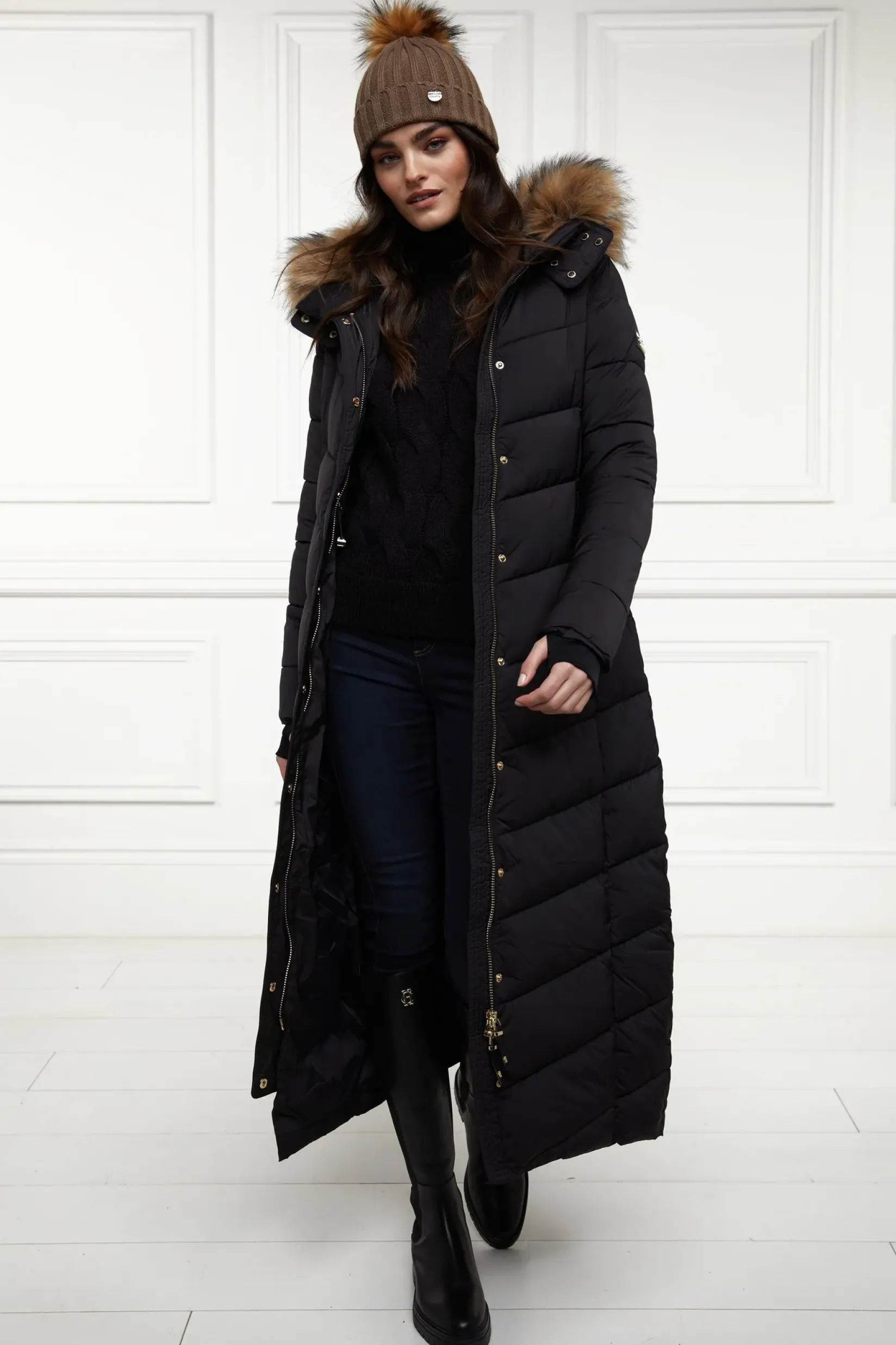 Holland Cooper Coats|The Cosy Collection-Glacier Full Length Puffer Black