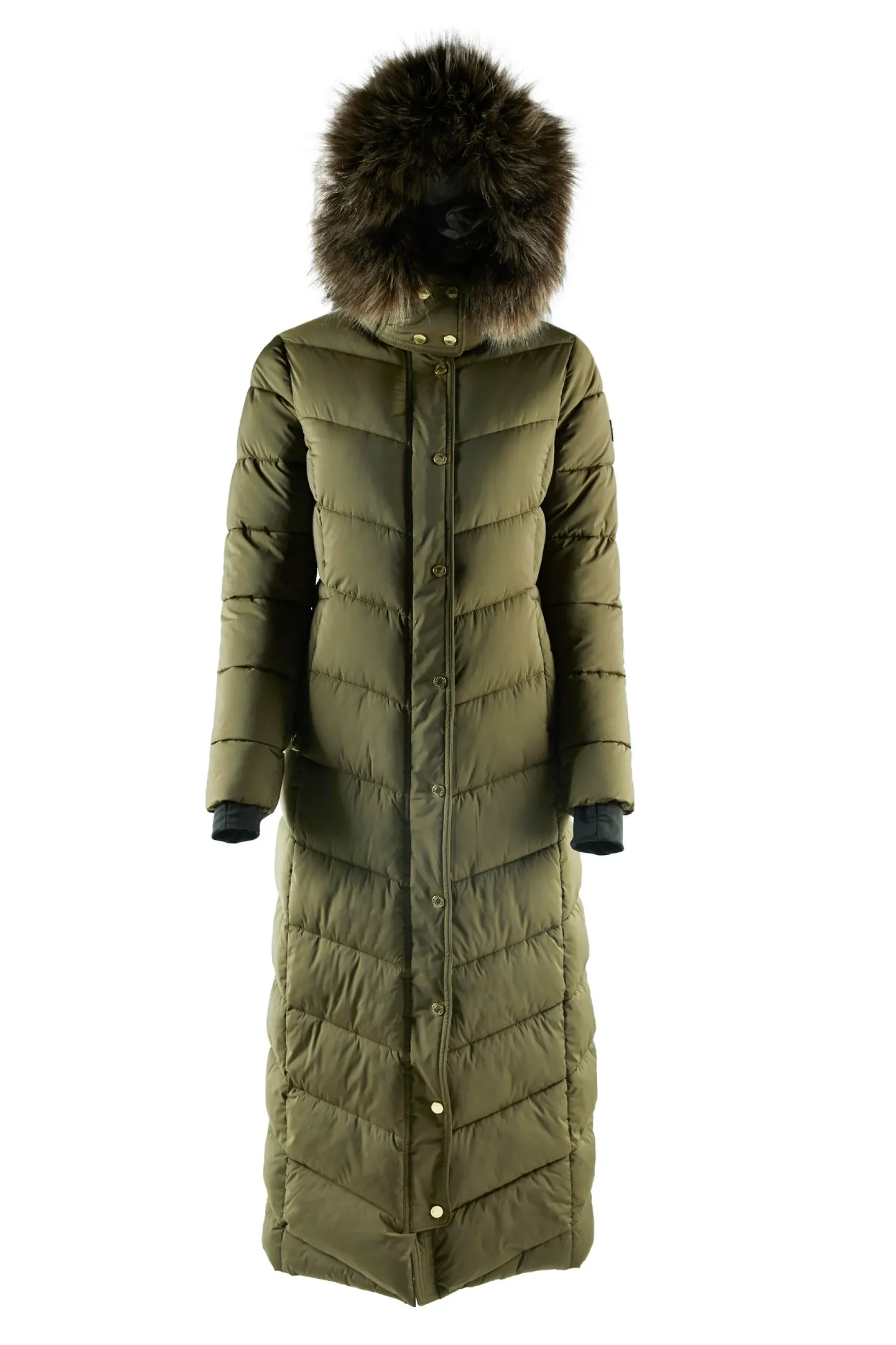 Holland Cooper Coats|The Cosy Collection-Glacier Full Length Puffer Khaki