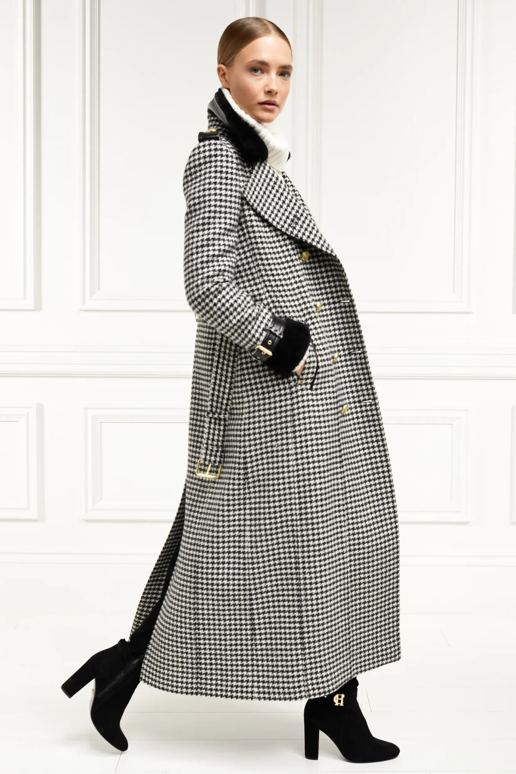 Holland Cooper Trench Coats|Coats-Gold Label Trench Houndstooth