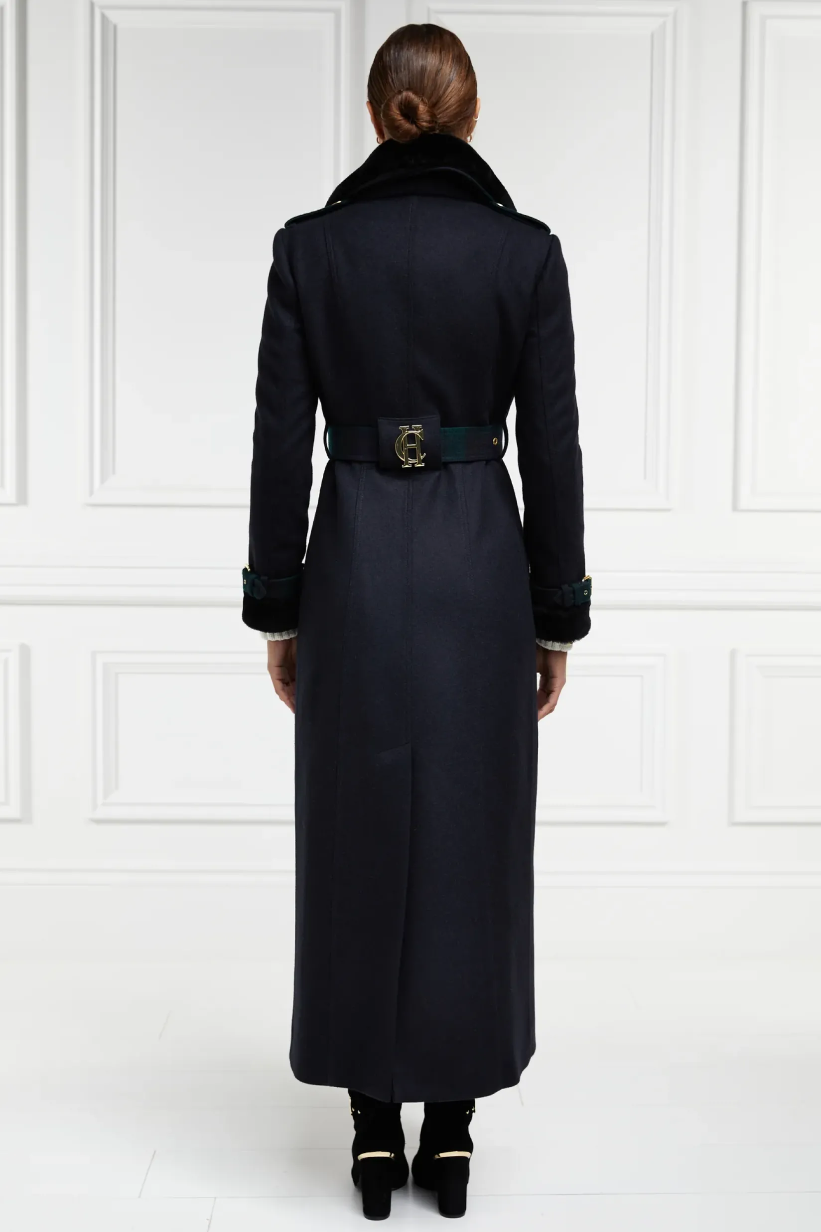 Holland Cooper Trench Coats|Coats-Gold Label Trench Soft Navy Blackwatch