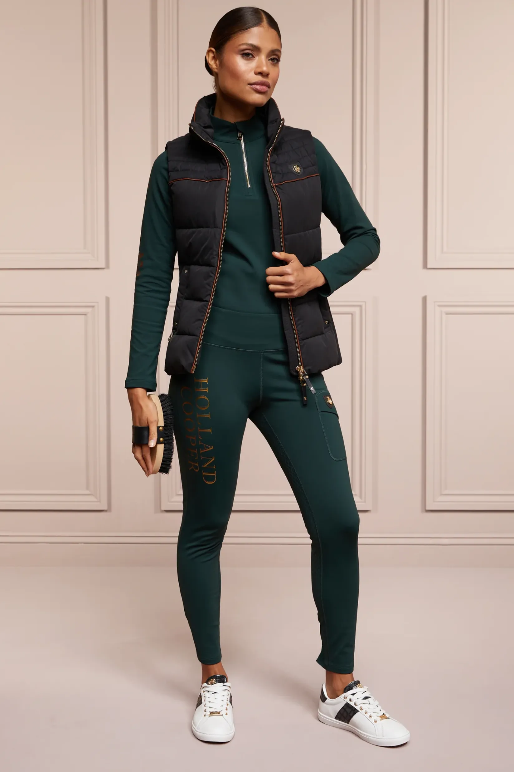 Holland Cooper Leggings|Shop By Product-Halcot Thermal Legging Petrol