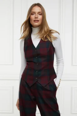 Holland Cooper Waistcoats|In Stock Tailoring-Hampton Waistcoat Mulberry Tartan