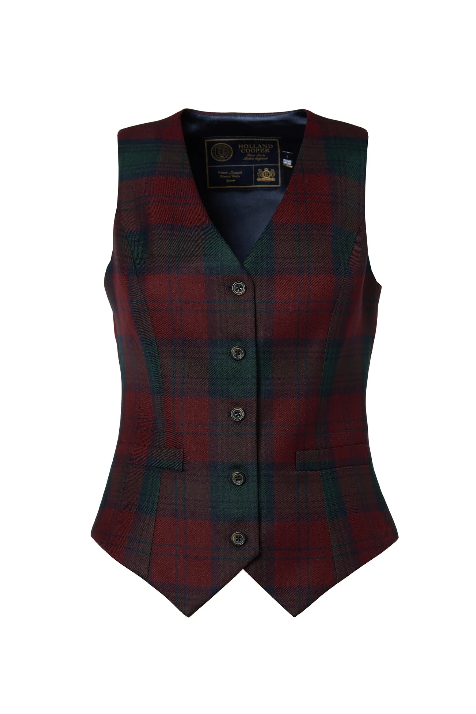 Holland Cooper Waistcoats|In Stock Tailoring-Hampton Waistcoat Mulberry Tartan