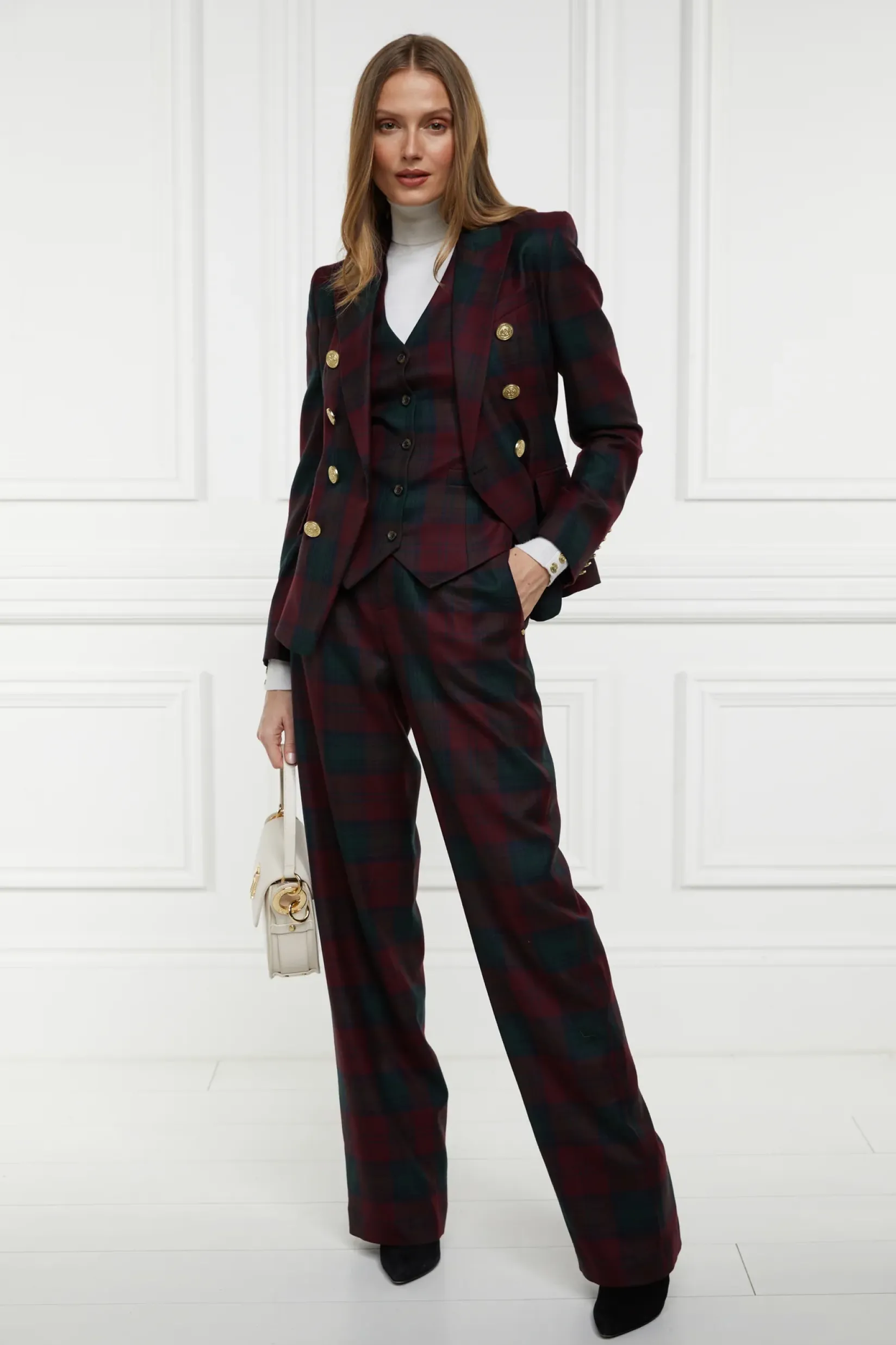 Holland Cooper Waistcoats|In Stock Tailoring-Hampton Waistcoat Mulberry Tartan
