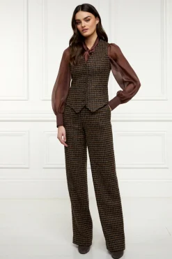 Holland Cooper Waistcoats|Shop By Product-Hampton Waistcoat Chocolate Houndstooth