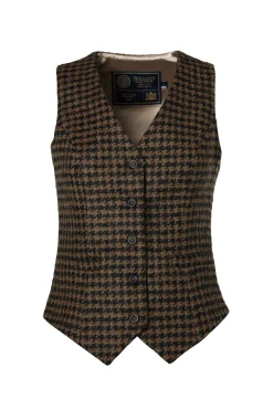 Holland Cooper Waistcoats|Shop By Product-Hampton Waistcoat Chocolate Houndstooth