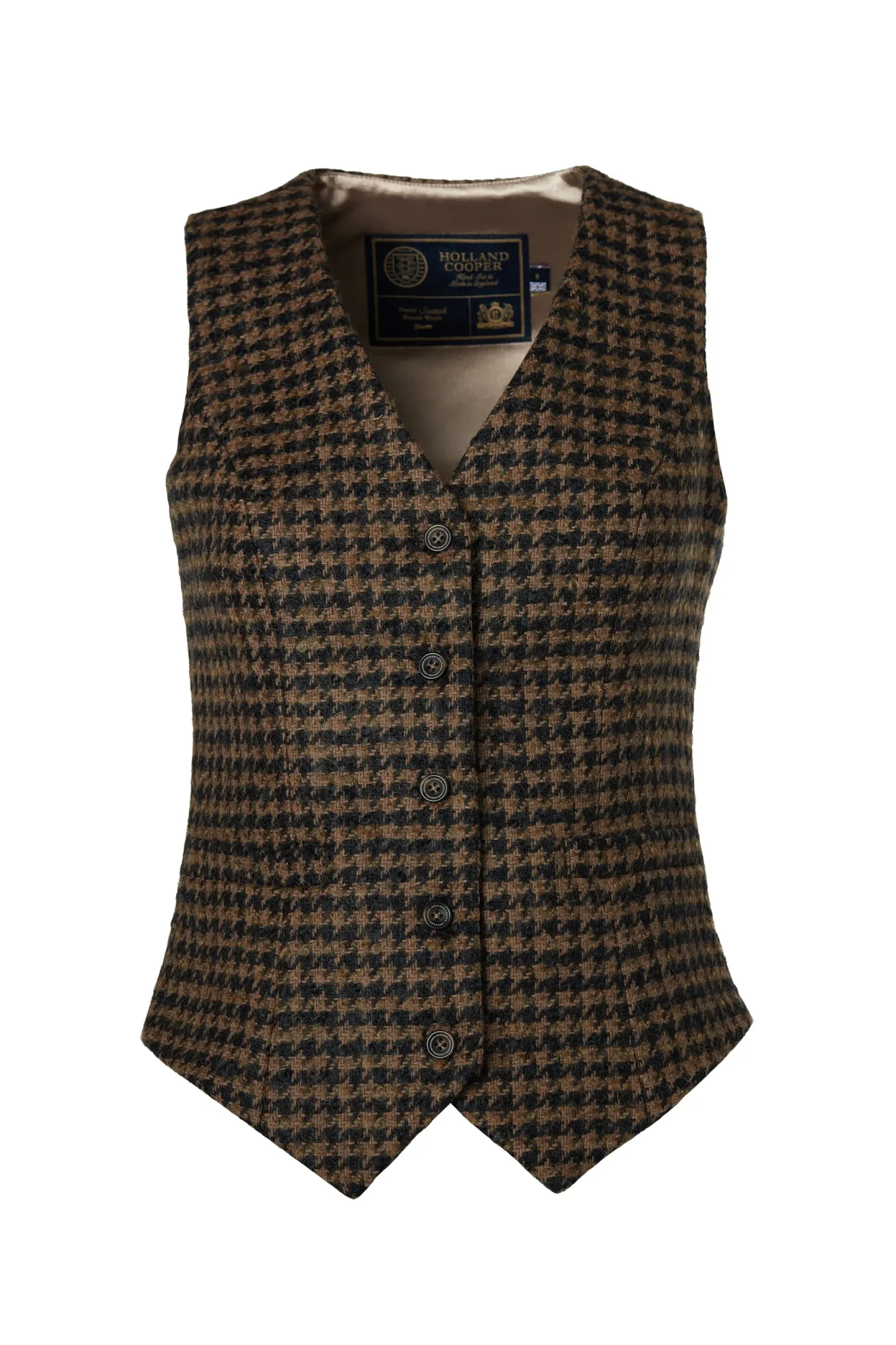 Holland Cooper Waistcoats|Shop By Product-Hampton Waistcoat Chocolate Houndstooth