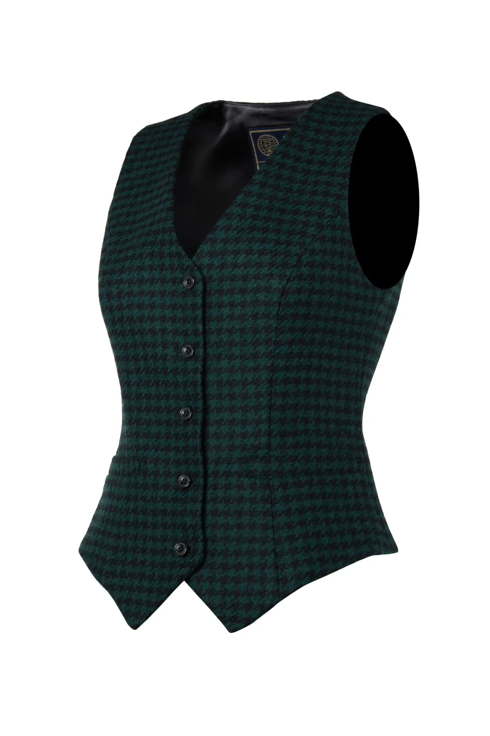 Holland Cooper Waistcoats|Shop By Product-Hampton Waistcoat Emerald Houndstooth
