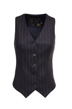 Holland Cooper Waistcoats|Shop By Product-Hampton Waistcoat Navy Chalk Pin Stripe