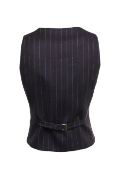 Holland Cooper Waistcoats|Shop By Product-Hampton Waistcoat Navy Chalk Pin Stripe