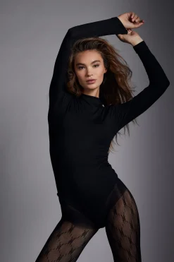 Holland Cooper Gifts For Her|Bodysuits-Harper Long Sleeve Bodysuit Black