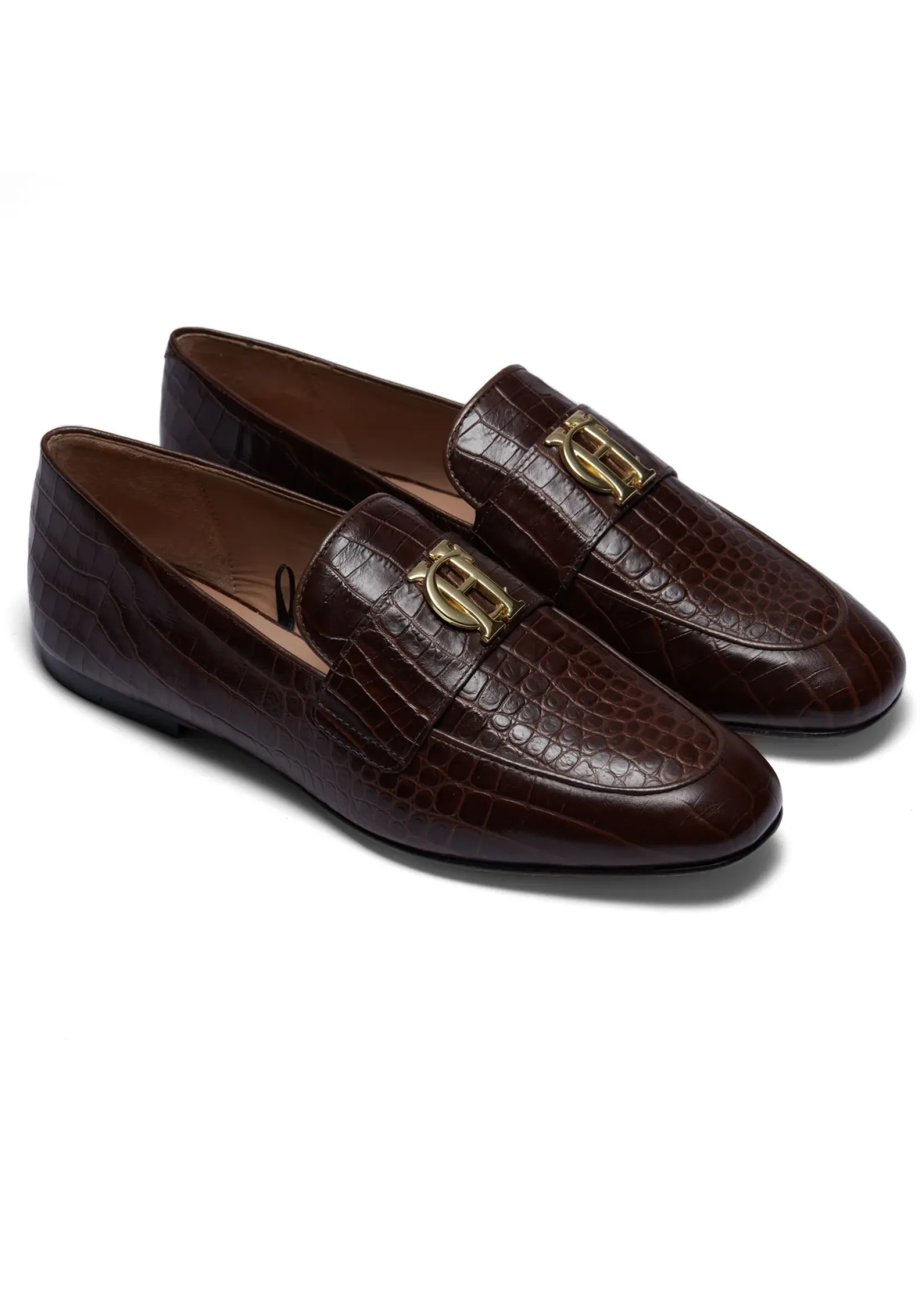 Holland Cooper Loafers|Footwear-Harvard Loafer Chocolate Croc