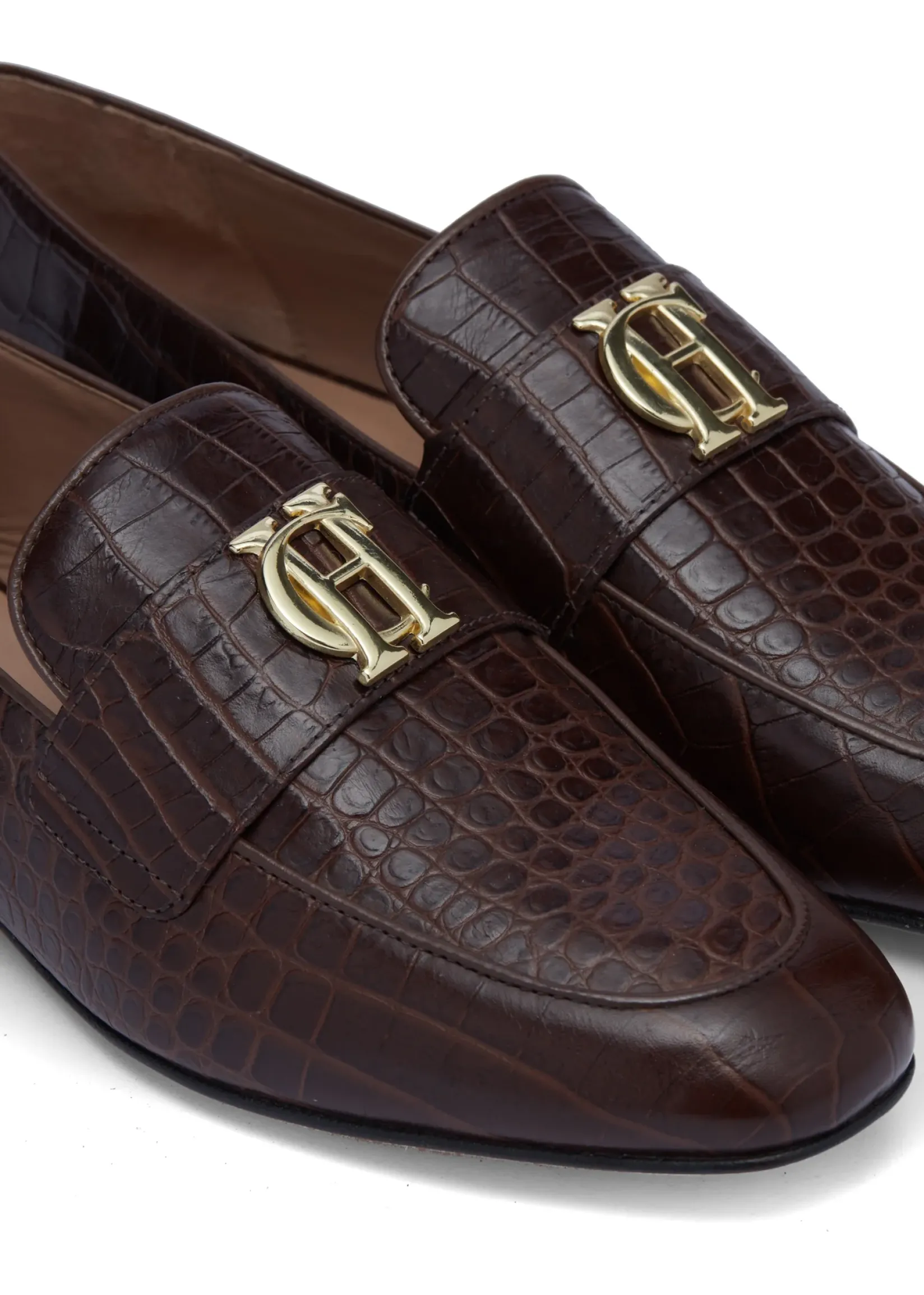 Holland Cooper Loafers|Footwear-Harvard Loafer Chocolate Croc