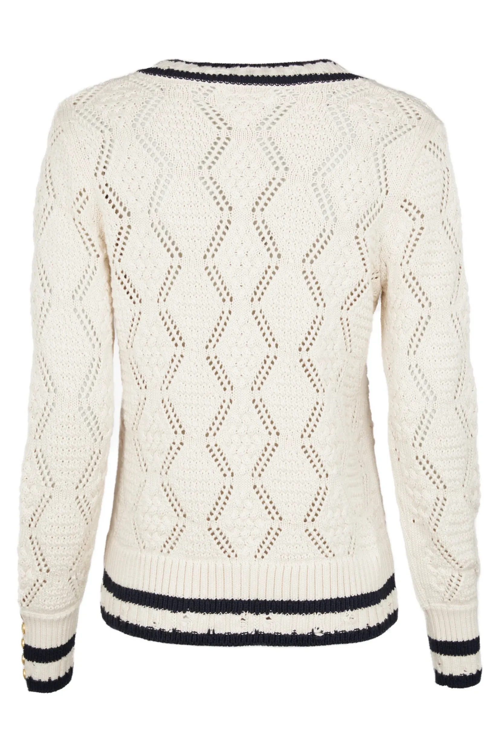 Holland Cooper Knitwear-Harvard V-Neck Knit Natural