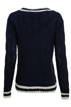 Holland Cooper Knitwear-Harvard V-Neck Knit Ink Navy